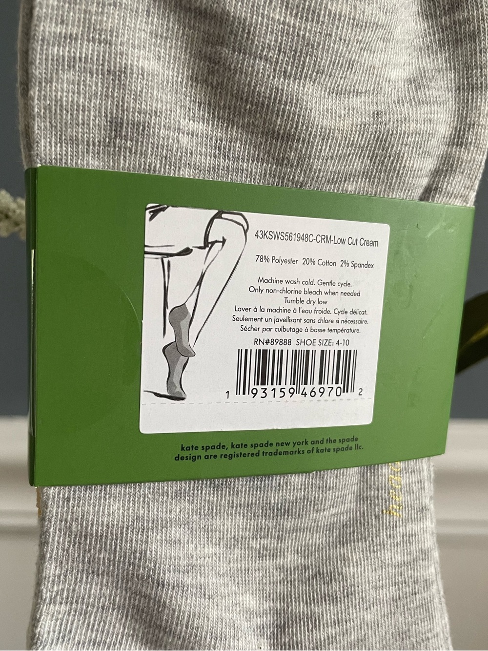 Kate Spade Lemon Low Cut Socks- 3 pack - Picture 3 of 3
